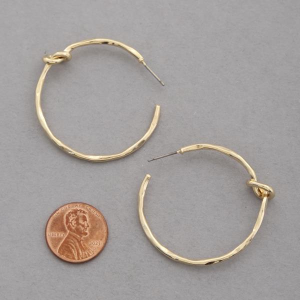 SODAJO KNOT OPEN HOOP GOLD DIPPED EARRING