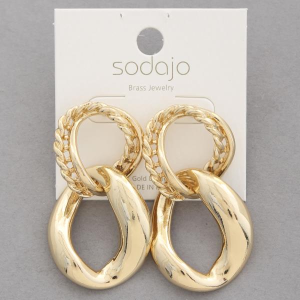 SODAJO CIRCLE LINK GOLD DIPPED EARRING