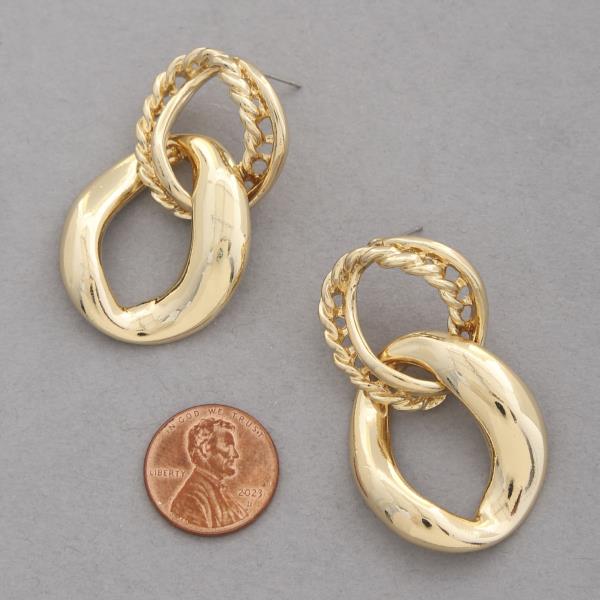 SODAJO CIRCLE LINK GOLD DIPPED EARRING