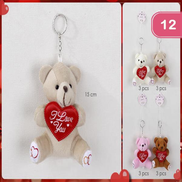 VALENTINE`S DAY BEAR KEYCHAIN (12 UNITS)