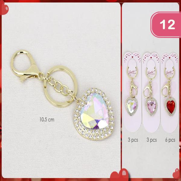 VALENTINE`S DAY HEART KEYCHAIN (12 UNITS)