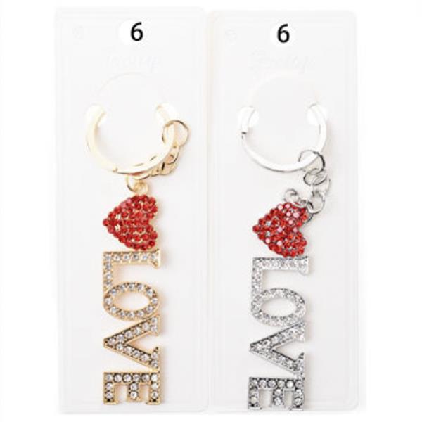 RHINESTONE LOVE KEYCHAIN (12 UNITS)