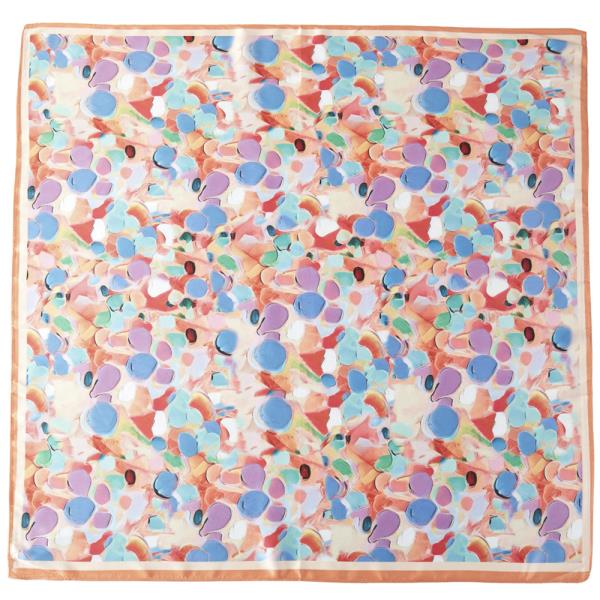 FLORAL PRINT SILKY BANDANA NECK SCARF