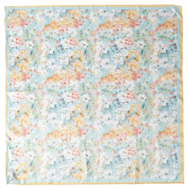 FLORAL PRINT SILKY BANDANA NECK SCARF