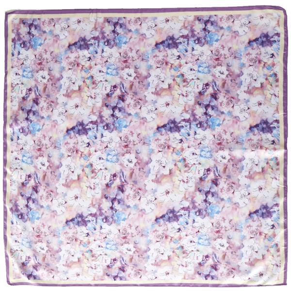 FLORAL PRINT SILKY BANDANA NECK SCARF