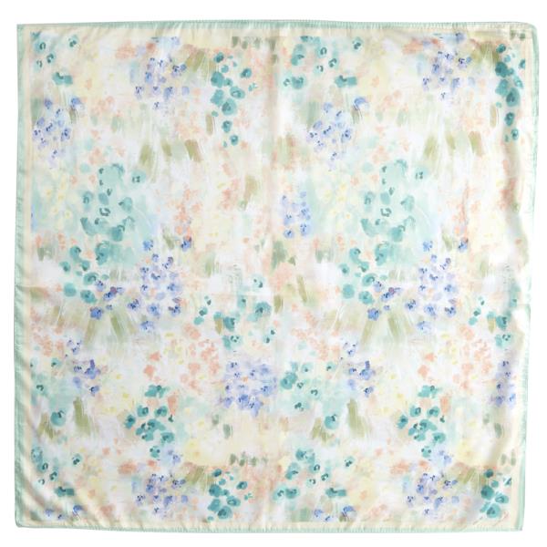 FLORAL PRINT SILKY BANDANA NECK SCARF