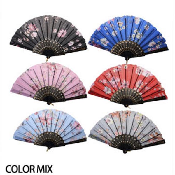 FLOWER PRINT HAND FAN (12 UNITS)