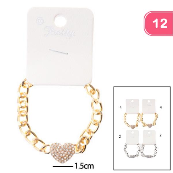 METAL HEART BRACELET (12 UNITS)