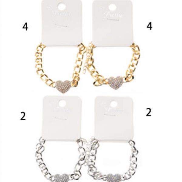 METAL HEART BRACELET (12 UNITS)