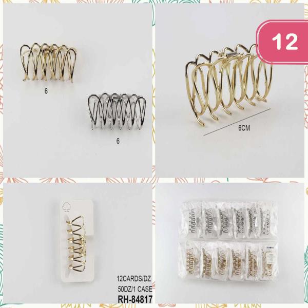 METAL HAIR CLAW JAW CLIP (12 UNITS)