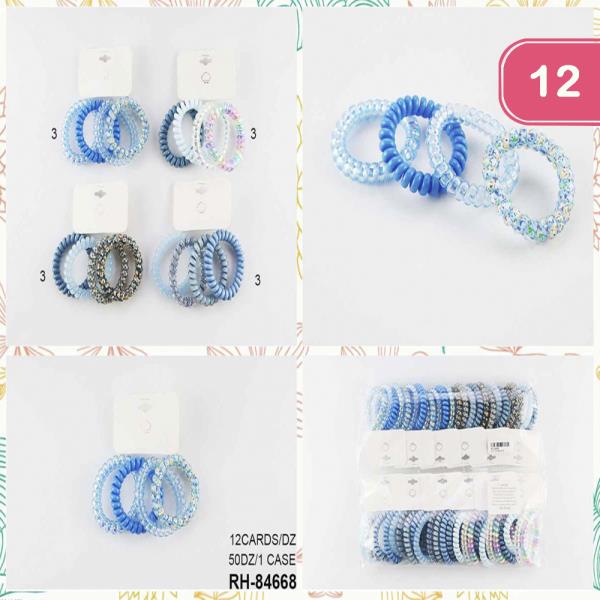 POLKA DOT TAIL HAIR TIE (12 UNITS)