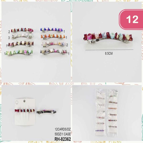 MULTI STONE HAIR PIN (12 UNITS)