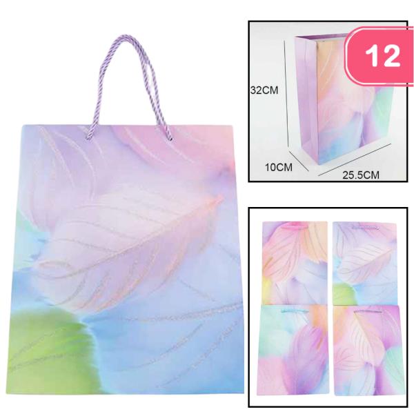 LEAF GIFT PAPER TOTE BAG (12 UNITS)