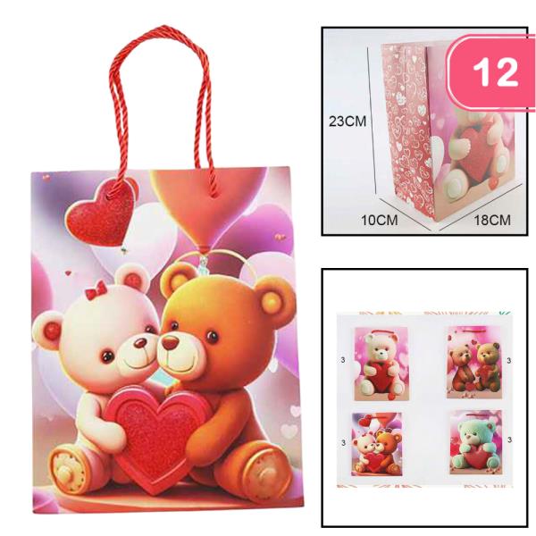 VALENTINE`S DAY GIFT PAPER TOTE BAG (12 UNITS)