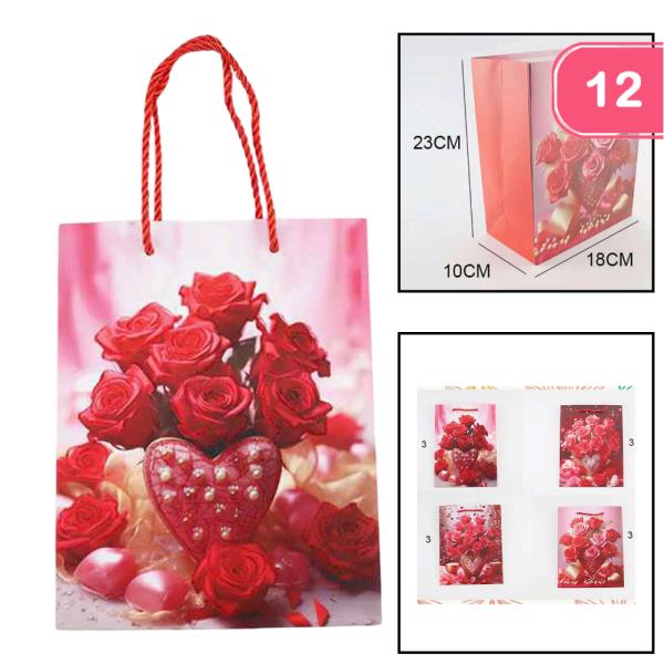 VALENTINE`S DAY GIFT PAPER TOTE BAG (12 UNITS)