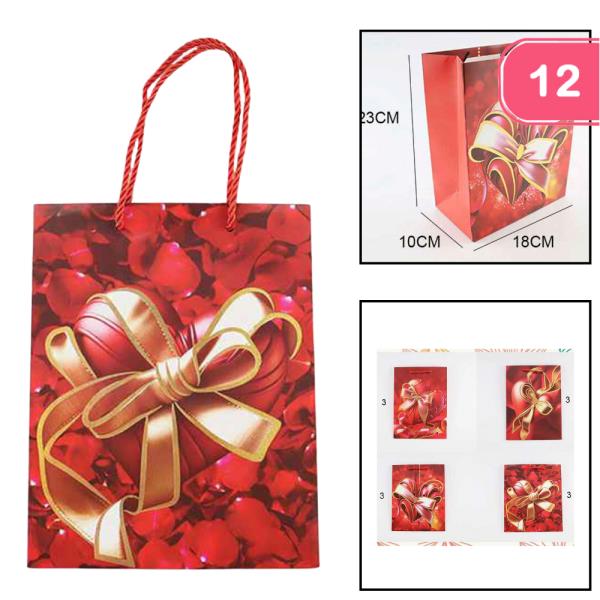 VALENTINE`S DAY GIFT PAPER TOTE BAG (12 UNITS)