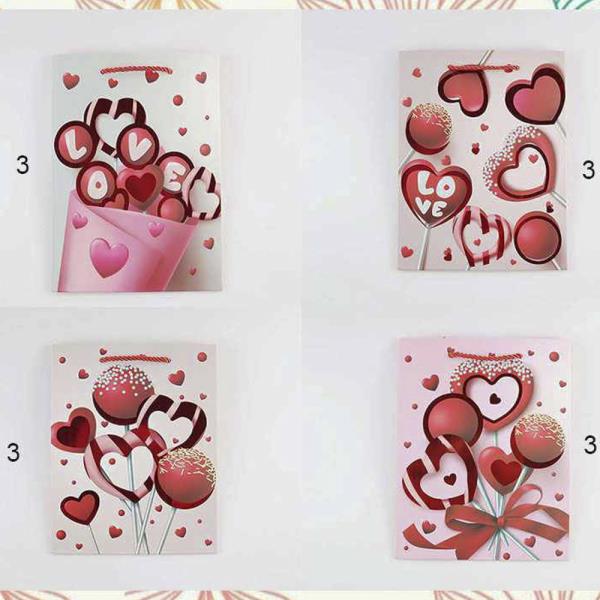 VALENTINE`S DAY GIFT PAPER TOTE BAG (12 UNITS)