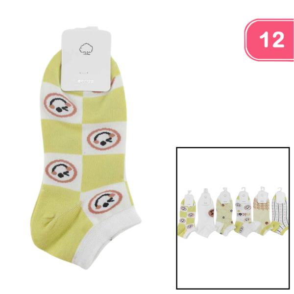 HAPPY FACE SOCKS (12 UNITS)