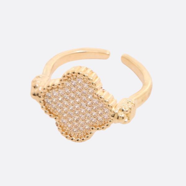 CLOVER CZ ADJUSTABLE RING