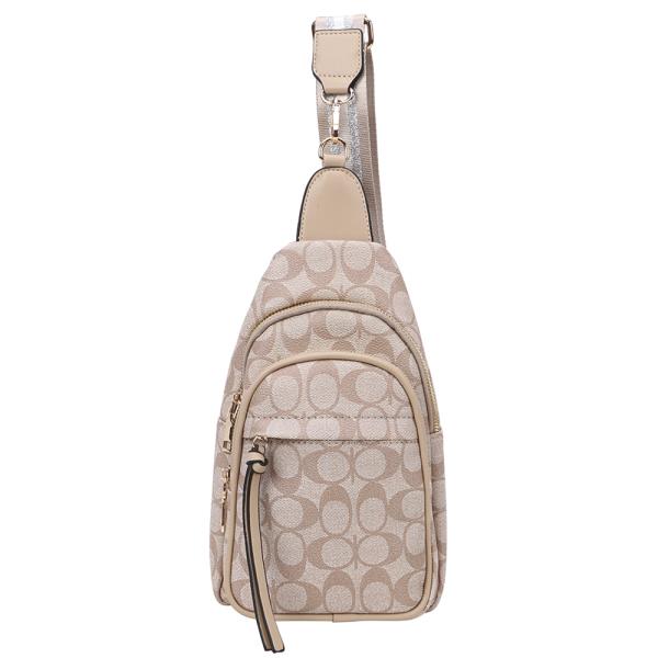 OVAL PRINT SLING CROSSBODY BAG