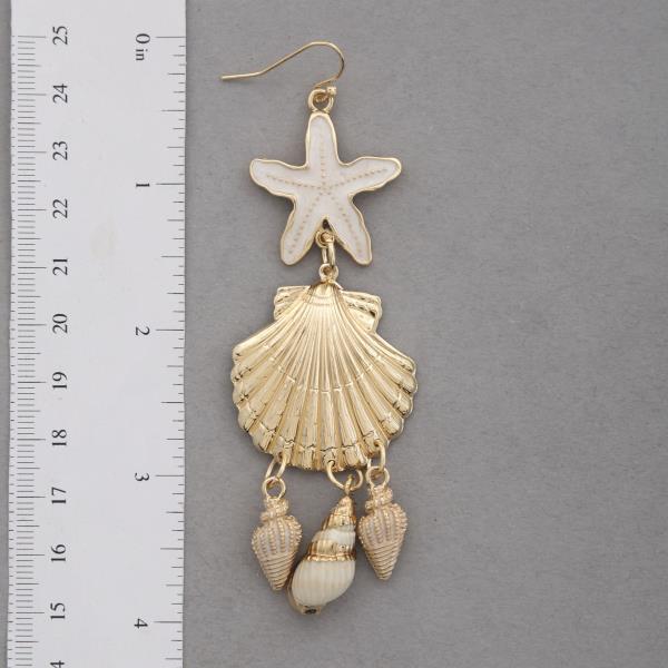 SEASHELL STARFISH DANGLE EARRING