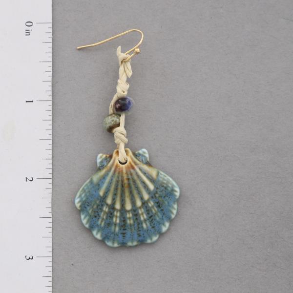 SEASHELL BEADED DANGLE EARRING