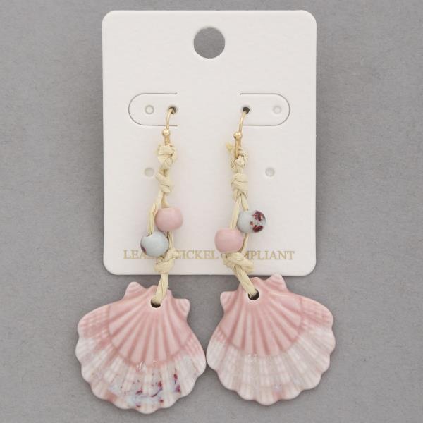 SEASHELL BEADED DANGLE EARRING