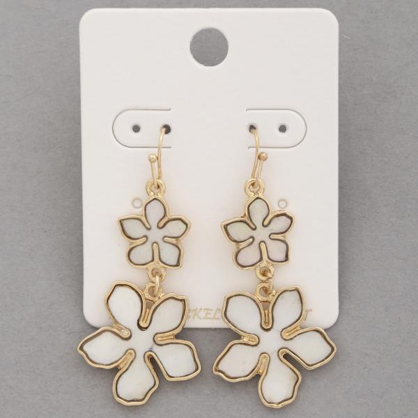 DOUBLE FLOWER LINK DANGLE EARRING