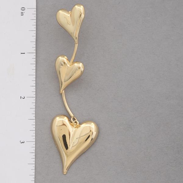 TRIPLE HEART DANGLE EARRING