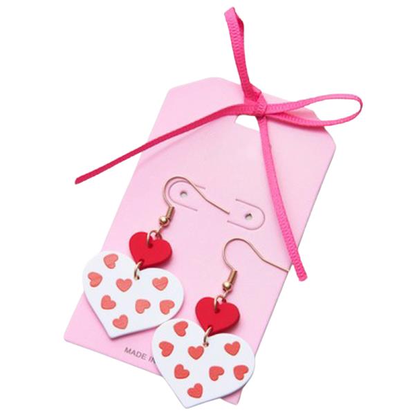 VALENTINE`S DAY HEART DANGLE EARRING