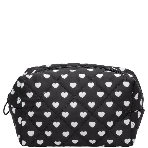 MINI HEARTS QUILTED ZIPPER POUCH BAG