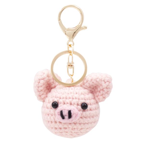 ANIMAL FACE KNITTED KEY CHAIN