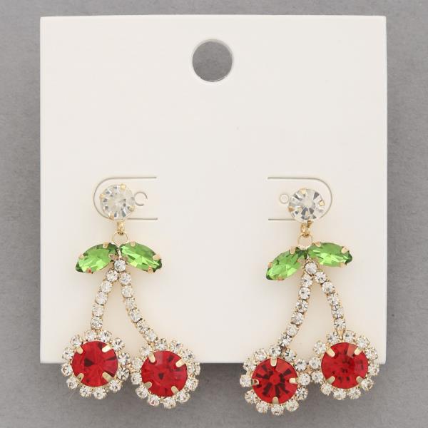 CHERRY RHINESTONE EARRING