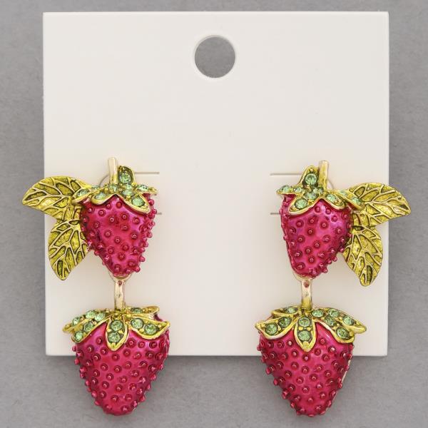 STRAWBERRY DANGLE EARRING