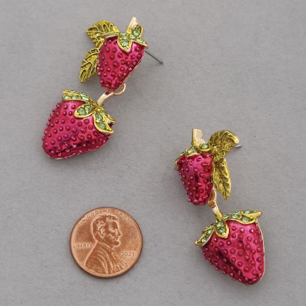 STRAWBERRY DANGLE EARRING