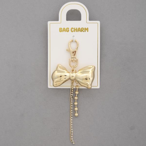 RIBBON BOW METAL BAG CHARM