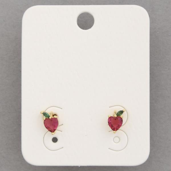 FRUIT SHAPE RHINESTONE EARRING