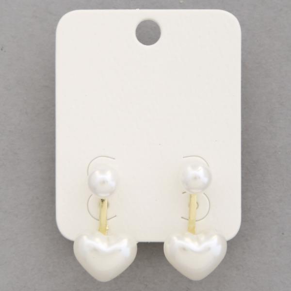 HEART PEARL BEAD EARRING