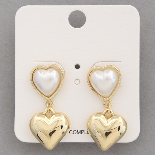 DOUBLE HEART LINK DANGLE EARRING