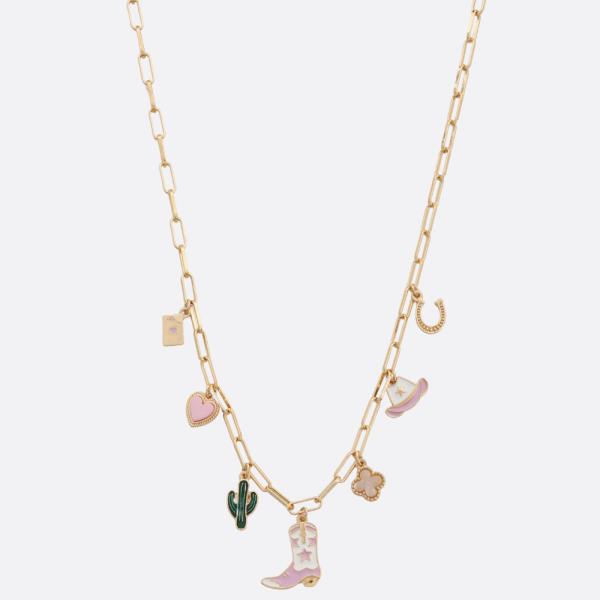 WESTERN STYLE MULTI CHARM STATION NECKLACE