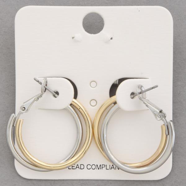 TWO TONE HOOP EARRING