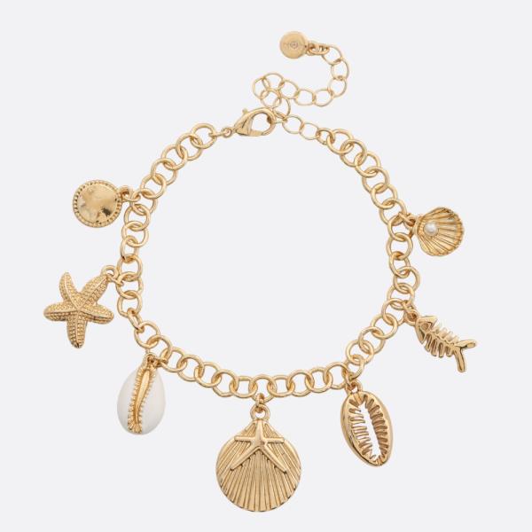 SEASHELL SEA LIFE CHARM BRACELET