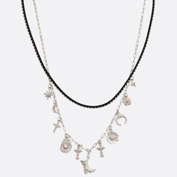 WESTERN STYLE CHARM LAYERED NECKLACE