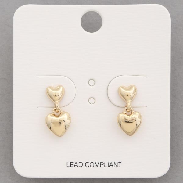 DOUBLE HEART DANGLE EARRING