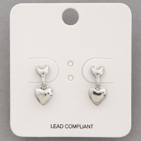 DOUBLE HEART DANGLE EARRING