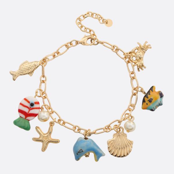 SEA LIFE CHARMS PEAR BEAD BRACELET