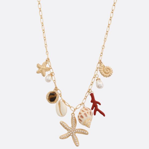 STARFISH SEA LIFE MULTI CHARM NECKLACE