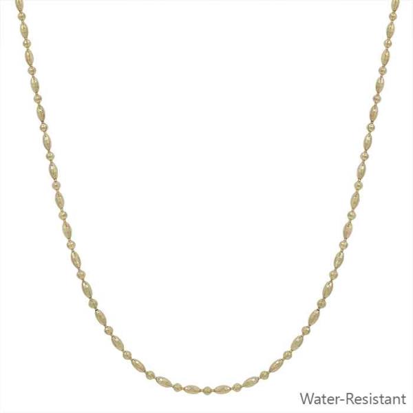 TEXTURED OVAL & ROUND ACCENT CHAIN SHORT NECKLACE