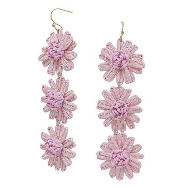 3 PAPER FLOWERS DROP EARRING