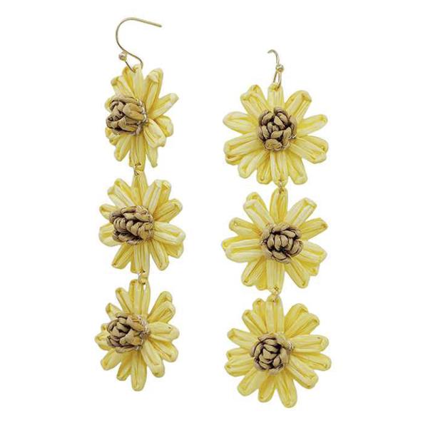 3 PAPER FLOWERS DROP EARRING